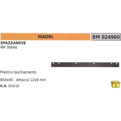 Piastra raschiamento 650x45mm attacco 12x9mm spazzaneve MAORI MP 766AE - 554110