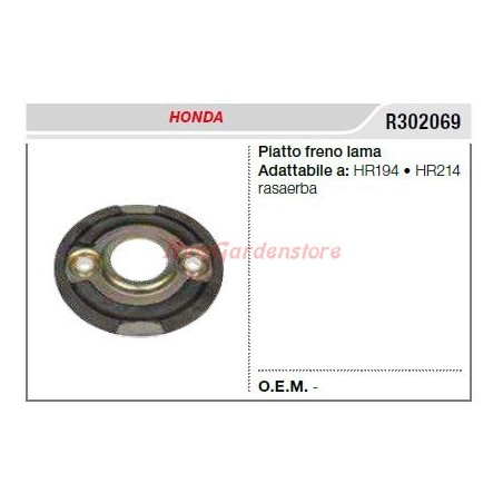 Placa freno cuchilla HONDA cortacésped HR194 214 R302069 | Newgardenstore.eu