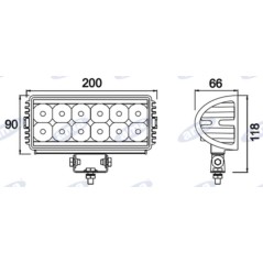 Lichtbalken 12 LED 12-28V 36W 2700LM 200x90mm Selbstfahrende Landmaschine Traktor | Newgardenstore.eu