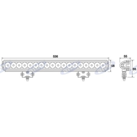 LED-Lichtleiste 12-28V 54W 4050LM 536x58mm 18 LED selbstfahrende Landmaschine