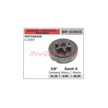 G2000T ZENOAH chainsaw clutch bell pinion 019905 | Newgardenstore.eu