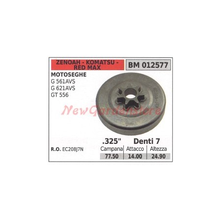 G561AVS G621AVS GT556 ZENOAH chainsaw clutch bell pinion 012577 EC208J7N | Newgardenstore.eu