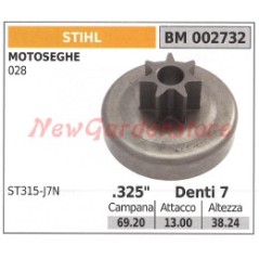 STIHL chainsaw clutch bell pinion 028 002732 | Newgardenstore.eu