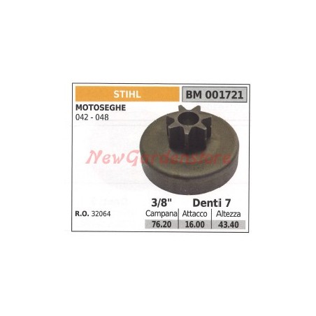 Chainsaw clutch bell pinion STIHL 042 048 001721 32064 | Newgardenstore.eu