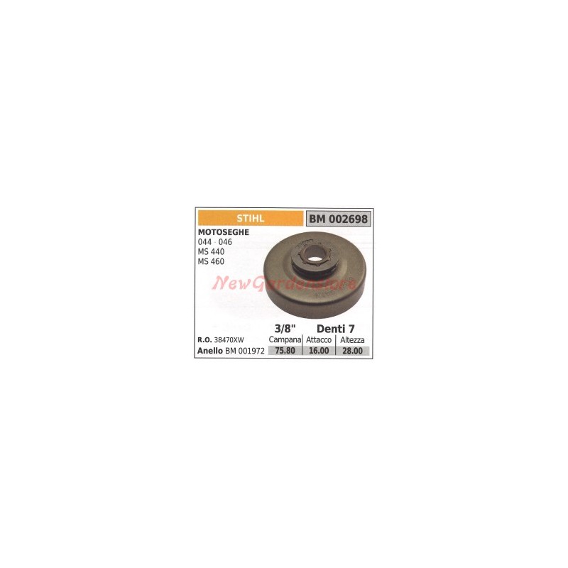 Pignon d'embrayage pour tronçonneuse STIHL 044 046 MS440 MS46 002698 38470XW