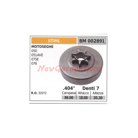 Pignon d'embrayage pour tronçonneuse STIHL 050 051AVE 075E 076 002891 32072 | Newgardenstore.eu