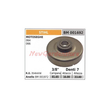 Chainsaw clutch bell pinion STIHL 064 066 001692 35464XW | Newgardenstore.eu