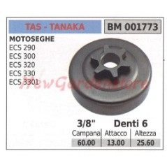 TAS TANAKA Chainsaw Clutch Bell Pinion ECS293 ECS300 ECS320 ECS330 001773 | Newgardenstore.eu