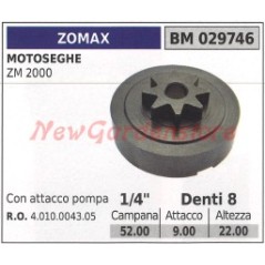 Pignon de cloche d'embrayage pour tronçonneuse ZM2000 ZOMAX 029746 | Newgardenstore.eu
