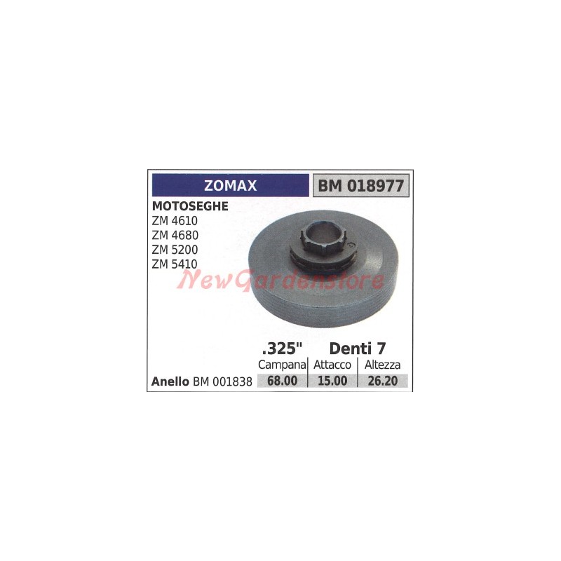 Pignon d'embrayage pour tronçonneuse ZM4610 ZM468 ZM5200 ZM540 ZOMAX 018977