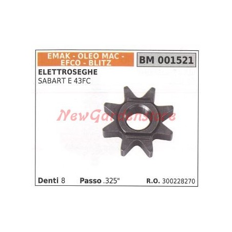 EMAK chain sprocket for chainsaw SABART E 43FC 001521 | Newgardenstore.eu