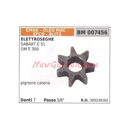 EMAK chain sprocket for chainsaw SABART E 51 OM E 300 007456 | Newgardenstore.eu