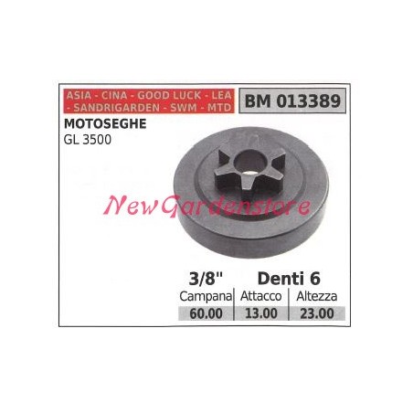 Pignon pour moteur de tronçonneuse CINA GL 3500 3/8' dents 6 013389 | Newgardenstore.eu