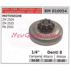 Piñón motor motosierra CINA ZM 2500 2525 PN 2500 1/4' dientes 8 010054 | Newgardenstore.eu