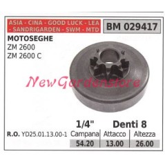 Pignon CINA moteur tronçonneuse ZM 2600 2600 C 1/4' dents 8 029417 | Newgardenstore.eu