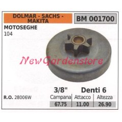 Piñón motor motosierra DOLMAR 104 3/8' dientes 6 001700 | Newgardenstore.eu