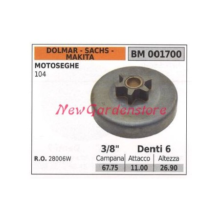 Pignone DOLMAR motore motosega 104 3/8' denti 6 001700 | Newgardenstore.eu