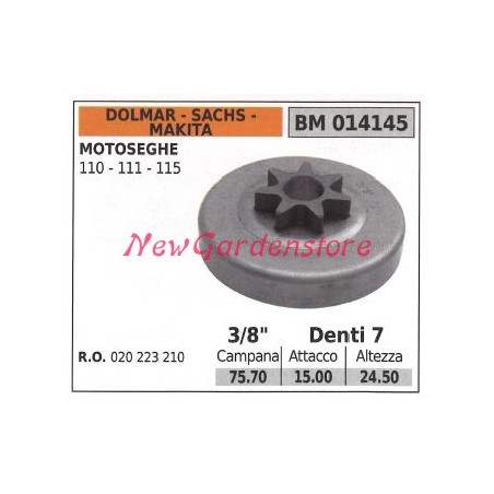 Piñón motor motosierra DOLMAR 109 110 111 115 3/8' dientes 7 014145 | Newgardenstore.eu