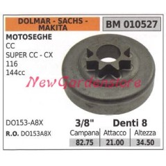 Piñón DOLMAR motor motosierra CC SUPER CC-CX 116 144cc 3/8' dientes 8 010527 | Newgardenstore.eu