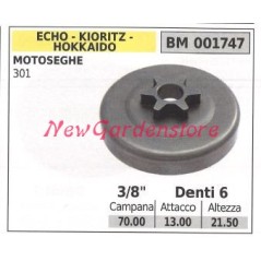 Piñón motor motosierra ECHO 301 3/8' dientes 6 001747