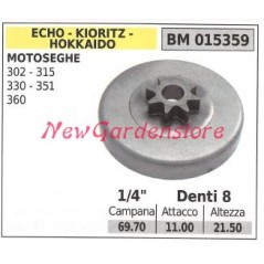 Piñón motor motosierra ECHO 302 315 330 351 360 1/4' dientes 8 015359 | Newgardenstore.eu