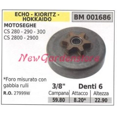 ECHO chainsaw engine sprocket CS 280 290 300 2800 2900 3/8' teeth 6 - 27999W | Newgardenstore.eu