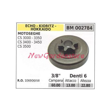 Pignone ECHO motore motosega CS 3000 3350 3400 3450 3500 3/8' denti 6 002784 | Newgardenstore.eu