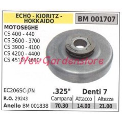 ECHO Kettensägenmotor Ritzel CS 400 440 3600 3700 4100 .325' Zähne 7 001707