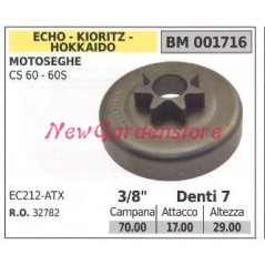 Piñón para motor de motosierra ECHO CS 60 60S 3/8' dientes 7 001716 | Newgardenstore.eu