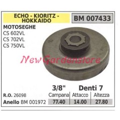 Piñón para motor de motosierra ECHO CS 602VL 702VL 750VL 3/8' dientes 7 007433