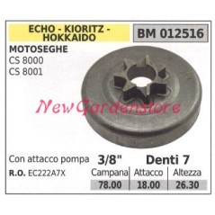 Piñón motor motosierra ECHO CS 8000 8001 3/8' dientes 7 012516 | Newgardenstore.eu