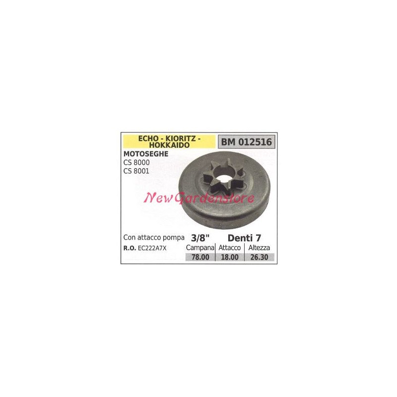 Piñón motor motosierra ECHO CS 8000 8001 3/8' dientes 7 012516