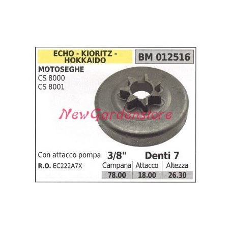 Pignone ECHO motore motosega CS 8000 8001 3/8' denti 7 012516 | Newgardenstore.eu