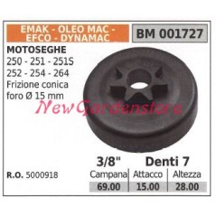 Piñón motor motosierra EMAK 250 251 251S 252 254 264 3/8' dientes 7 001727