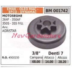 Piñón motor motosierra EMAK 264F 350AF 350S 355 3/8' dientes 7 001742