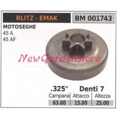 Piñón motor motosierra EMAK 45A 45AF .325' dientes 7 001743