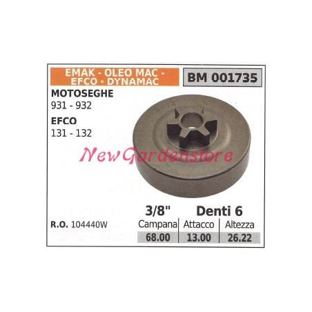 OLEOMAC chainsaw clutch bell sprocket EFCO 936 940 325' teeth 7 50060033 | Newgardenstore.eu