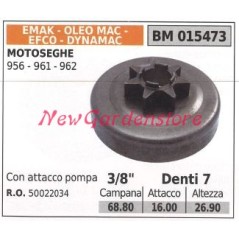 Piñón del motor de la motosierra EMAK 956 961 962 3/8' dientes 7 015473