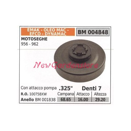 Pignone EMAK motore motosega 956 962 .325' denti 7 004848 | Newgardenstore.eu