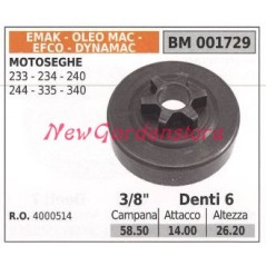 Piñón motor motosierra EMAK CS 233 234 240 244 335 340 3/8' dientes 6 001729