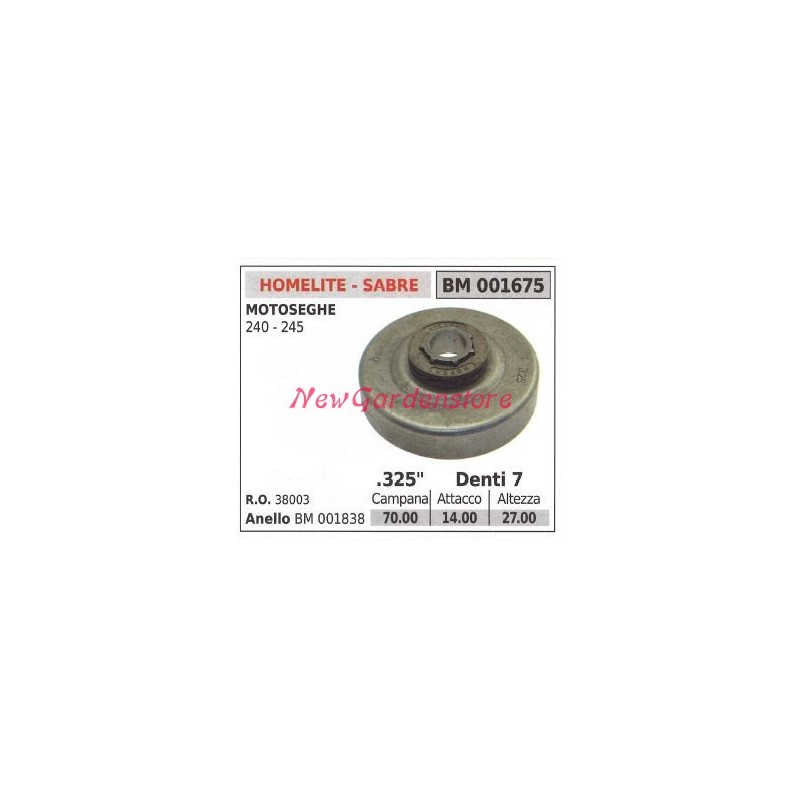 Pignon HOMELITE pour moteur de tronçonneuse 240 245 .325' dents 7 001675