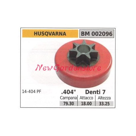 HUSQVARNA chainsaw engine sprocket .404' teeth 7 002096 | Newgardenstore.eu