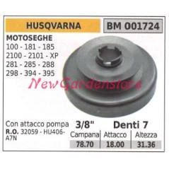 HUSQVARNA Kettensägenmotor Ritzel 100 181 185 2100 2101 XP 3/8' Zähne 7 001724 | Newgardenstore.eu