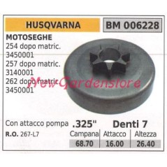 HUSQVARNA chainsaw engine sprocket 254 257 256 .325' teeth 7 006228 | Newgardenstore.eu