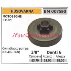 HUSQVARNA chainsaw engine sprocket 335XPT 3/8' teeth 6 007590 | Newgardenstore.eu