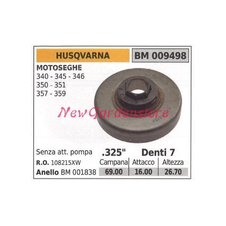 HUSQVARNA chainsaw engine sprocket 340 345 346 350 351 .325' teeth 7 009498 | Newgardenstore.eu