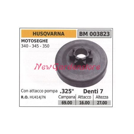 HUSQVARNA chainsaw engine sprocket 340 345 350 .325' teeth 7 003823 | Newgardenstore.eu