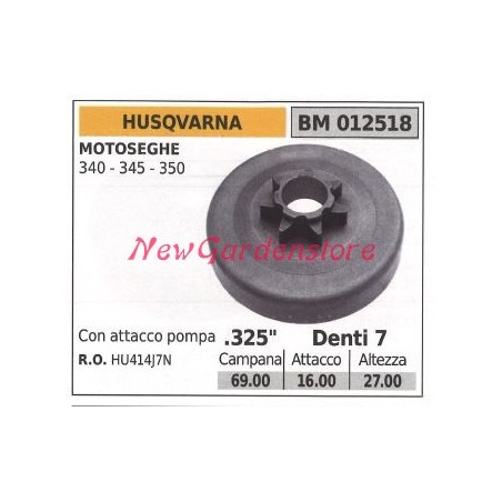 HUSQVARNA chainsaw engine sprocket 340 345 350 .325' teeth 7 012518 | Newgardenstore.eu