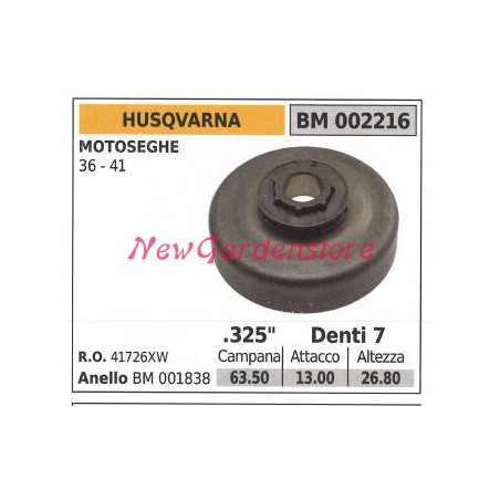 HUSQVARNA chainsaw engine sprocket 36 41 .325' teeth 7 002216 | Newgardenstore.eu