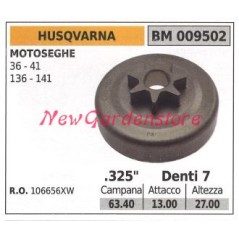 Pignon de moteur de tronçonneuse HUSQVARNA 36 41 136 .325' dents 7 009502